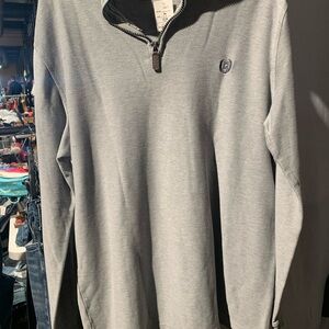 Chaps Men's Gray Quarter-Zip Sweater cotton